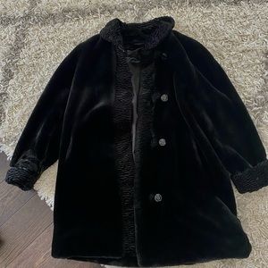 Vintage Faux Fur Black Coat